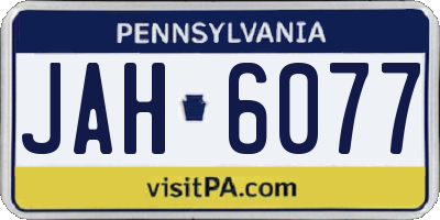 PA license plate JAH6077