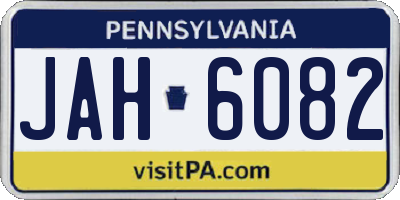 PA license plate JAH6082