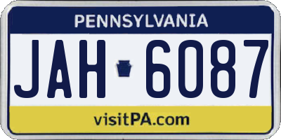 PA license plate JAH6087