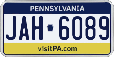 PA license plate JAH6089