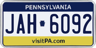 PA license plate JAH6092