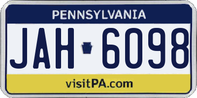 PA license plate JAH6098