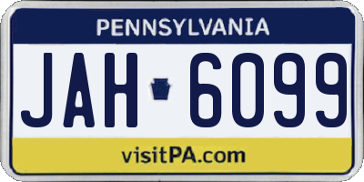 PA license plate JAH6099