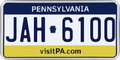 PA license plate JAH6100