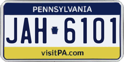 PA license plate JAH6101