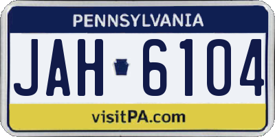 PA license plate JAH6104