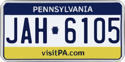 PA license plate JAH6105