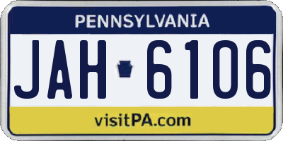 PA license plate JAH6106