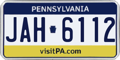 PA license plate JAH6112