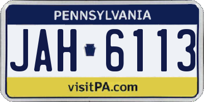 PA license plate JAH6113