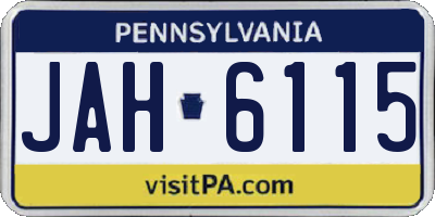 PA license plate JAH6115