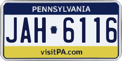 PA license plate JAH6116