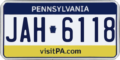 PA license plate JAH6118