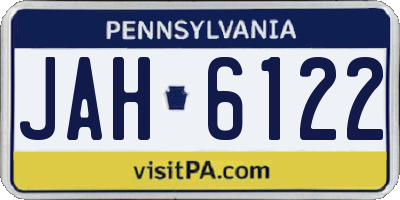 PA license plate JAH6122