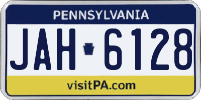 PA license plate JAH6128