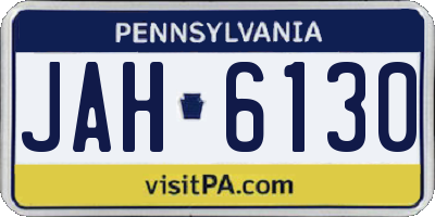 PA license plate JAH6130