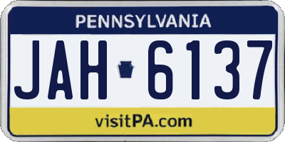 PA license plate JAH6137