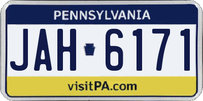 PA license plate JAH6171