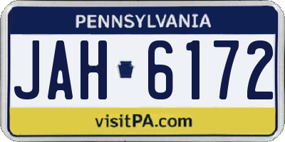 PA license plate JAH6172