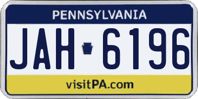 PA license plate JAH6196