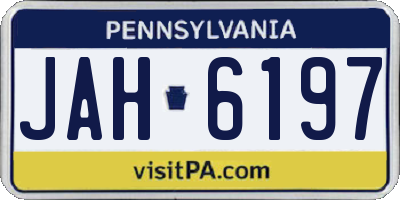 PA license plate JAH6197