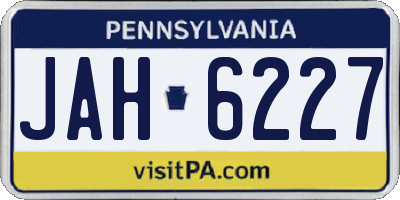 PA license plate JAH6227