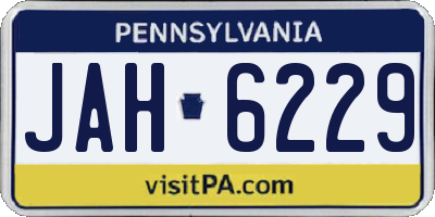 PA license plate JAH6229