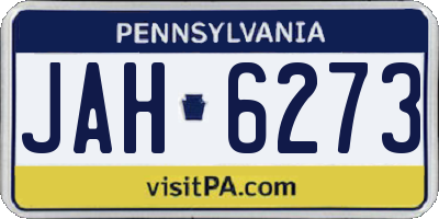PA license plate JAH6273