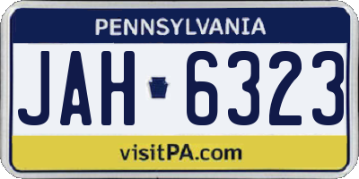 PA license plate JAH6323
