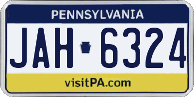 PA license plate JAH6324