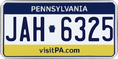 PA license plate JAH6325