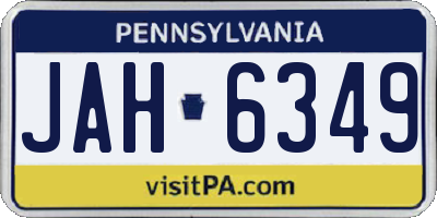 PA license plate JAH6349