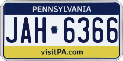 PA license plate JAH6366