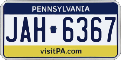 PA license plate JAH6367