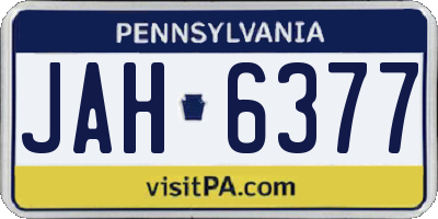 PA license plate JAH6377