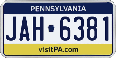 PA license plate JAH6381