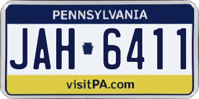 PA license plate JAH6411