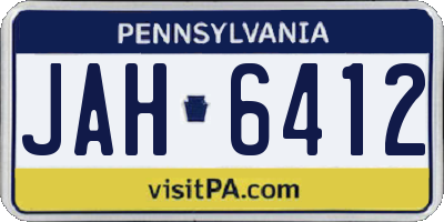 PA license plate JAH6412