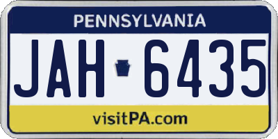 PA license plate JAH6435