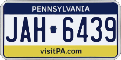 PA license plate JAH6439