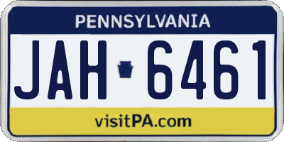 PA license plate JAH6461