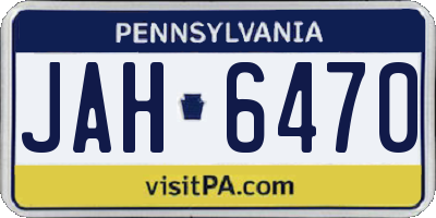 PA license plate JAH6470