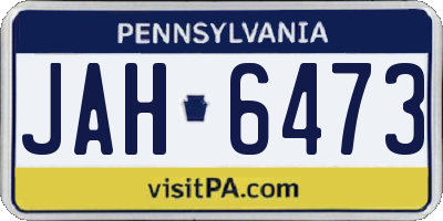 PA license plate JAH6473