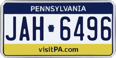 PA license plate JAH6496