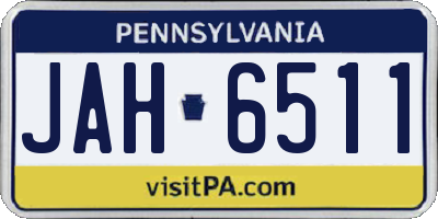 PA license plate JAH6511
