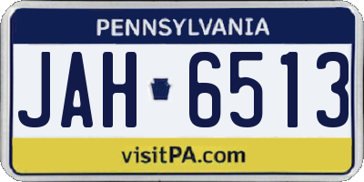 PA license plate JAH6513