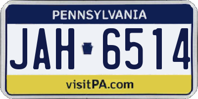 PA license plate JAH6514