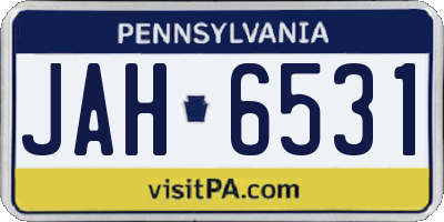 PA license plate JAH6531