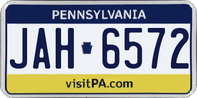 PA license plate JAH6572