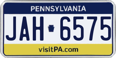 PA license plate JAH6575